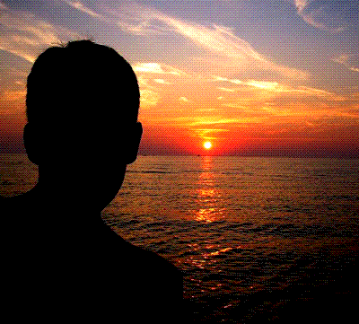 boy at sun set